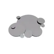 Precut Dichroic Glass Circles Silver on Clear Glass COE96