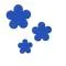 Precut Flower Blue Opalescent COE90 - Medium - Pack of 3