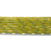 Pumpkin, Yellow and Teal Striped Ribbon Glass Cane COE90