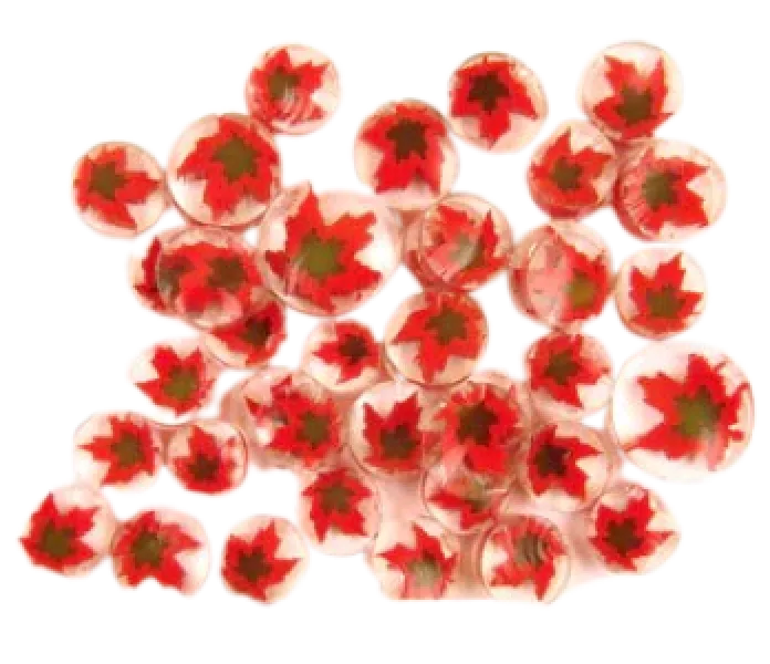 Red & Black Maple Leaf Murrini/ Millefiore COE90