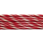 Red and French Vanilla Striped Glass Cane COE90