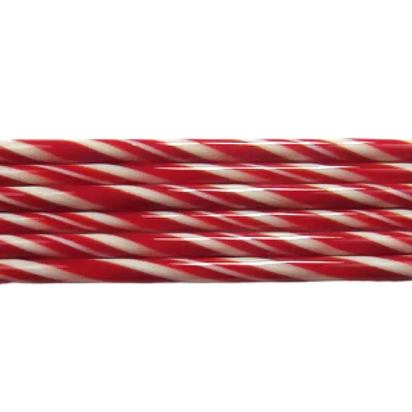 Red and French Vanilla Striped Glass Cane COE90