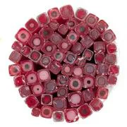 Red and Lilac Opalescent Squares Murrini/ Millefiore Sticks COE96