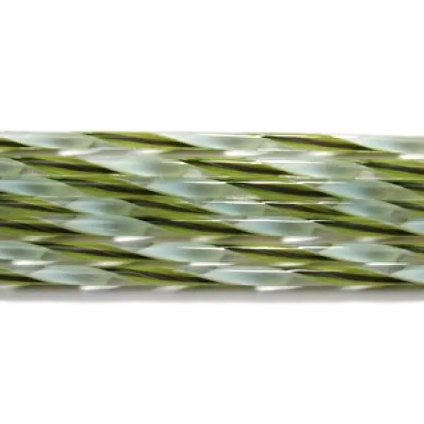 Spring Green Purple and White Streamer Glass Cane COE90