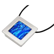 Square Gallery Frame Pendant Silver Plated