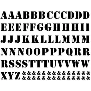 Stencil Alphabet Decal Sheet
