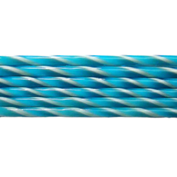 Turquoise and French Vanilla Striped Glass Cane COE90