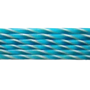 Turquoise and French Vanilla Striped Glass Cane COE90