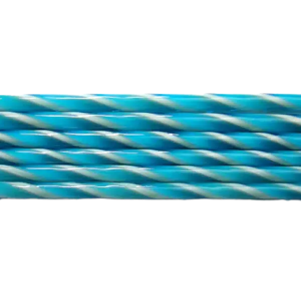 Turquoise and French Vanilla Striped Glass Cane COE90