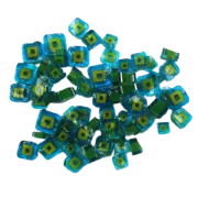 Turquoise Hip To Be Square Murrini/ Millefiore COE90