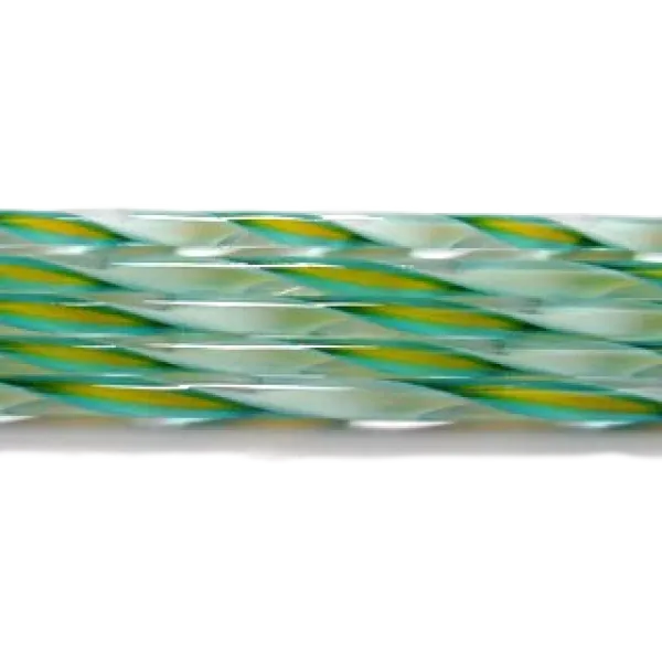 Turquoise, Marigold and White Streamer Glass Cane COE90