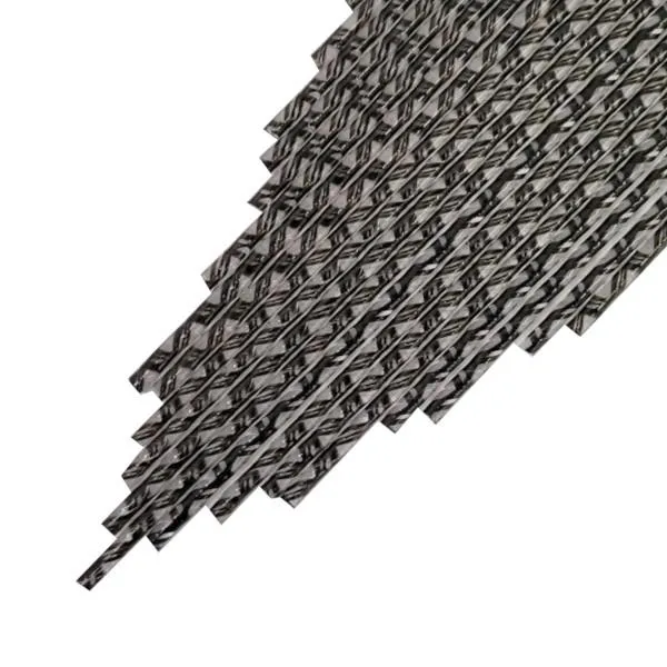 Twisted Cane Black and Clear Single Twist Cane COE96