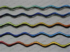 Wavy Dichroic Firesticks, Clear, Rainbow, 6mm width - Pack of 5 - COE90