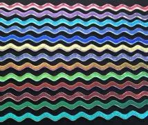 Wavy Dichroic Firesticks, Clear, Assorted Colors, 6mm width - Pack of 5 - COE90
