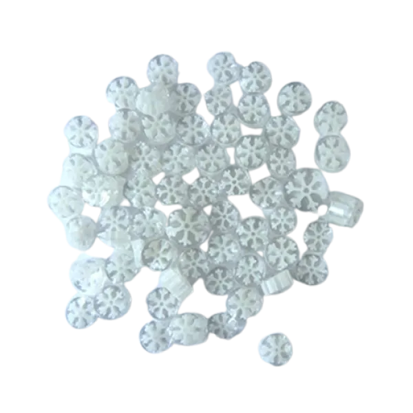 White & Clear Snowflake Murrini/ Millefiore COE90