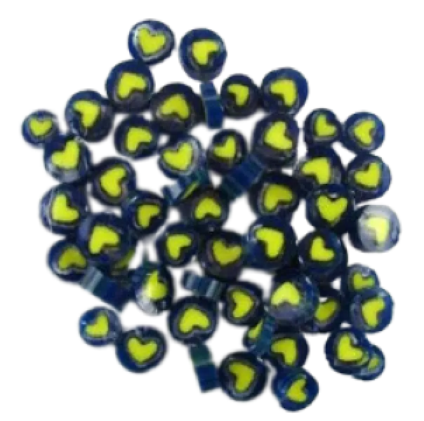 Yellow Heart Murrini/ Millefiore COE90