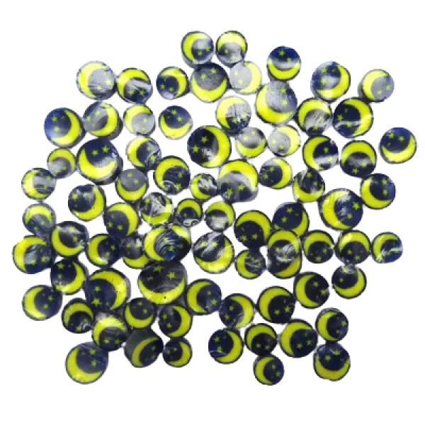 Yellow Moon and Stars Murrini/ Millefiore COE90